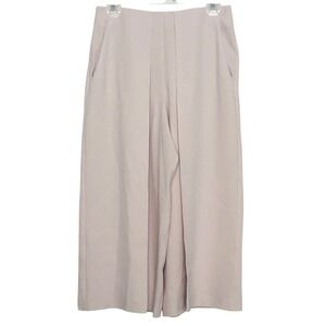 INTERMIX Beige Wide-Leg Cropped Pants XS Minimalist Dress Trousers